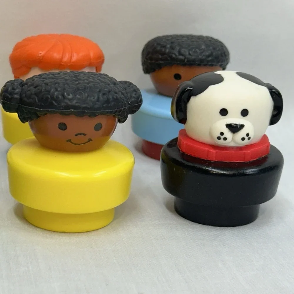 Lot Of 10 Fisher Price Chunky Little People 1990's Engineer, Dog Clown Construct